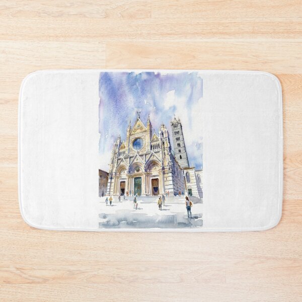 Item preview, Siena Cathedral Toscana Watercolor Cityscape designed and sold by caracatita75.