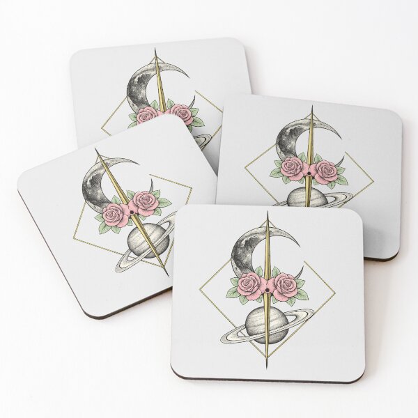 Item preview, Crescent Moon Saturn Roses Celestial designed and sold by VibeMax.