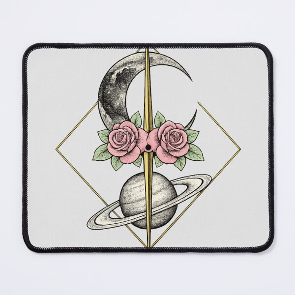 Item preview, Crescent Moon Saturn Roses Celestial designed and sold by VibeMax.