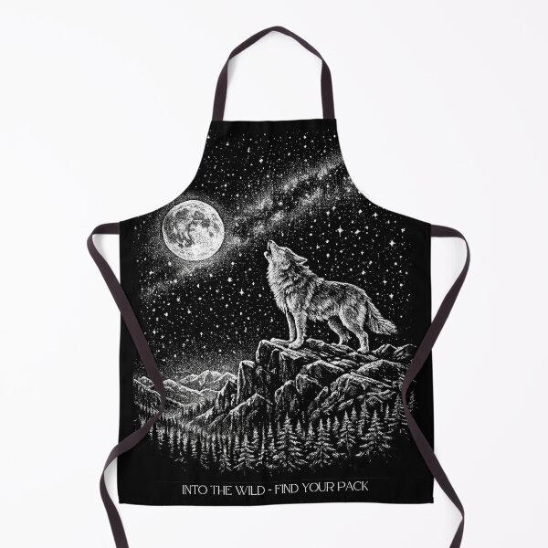 Item preview, Lone Wolf Mountain Night Sky Hiking Shirt - Into The Wild - Outdoor Adventure designed and sold by Raven Studios.