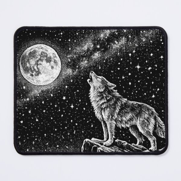 Item preview, Lone Wolf Mountain Night Sky Hiking Shirt - Into The Wild - Outdoor Adventure designed and sold by Raven Studios.