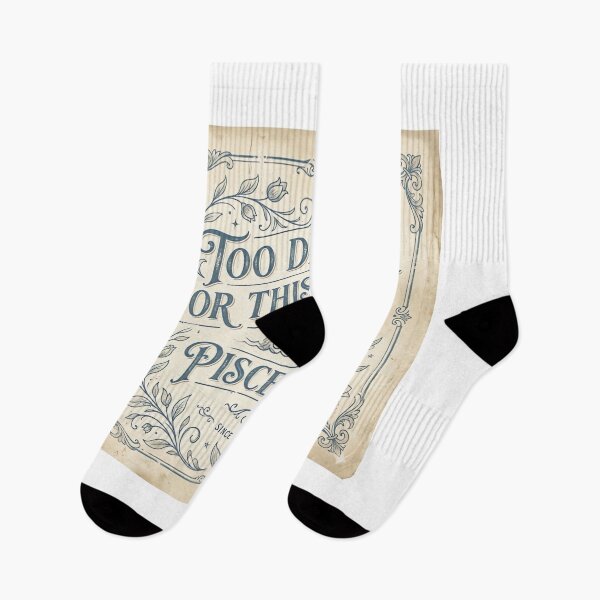 Item preview, Too Deep for This World Pisces Soul Vintage Floral Typography Design designed and sold by urbinet.