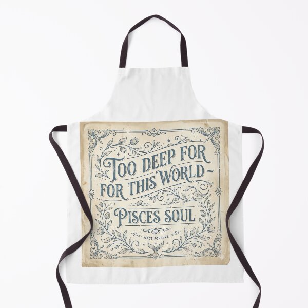Item preview, Too Deep for This World Pisces Soul Vintage Floral Typography Design designed and sold by urbinet.