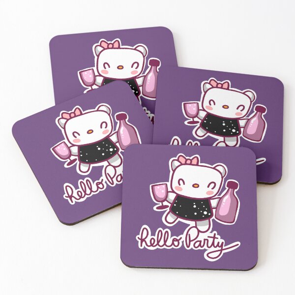Item preview, Hello party cat kitten cute kawaii girl kitty designed and sold by sianelliot.