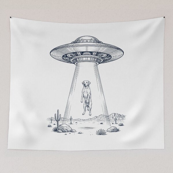 Item preview, Vintage Labrador Retriever UFO Alien Western Dog Mom Dad Lover designed and sold by TerryConnells.