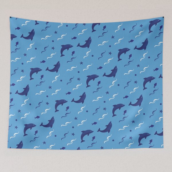 Item preview, Playful dolphins pattern designed and sold by studiodrchicken.