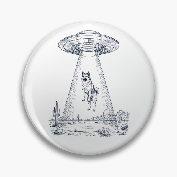 Item preview, Vintage Norwegian Elkhound UFO Alien Western Dog Mom Dad Lover designed and sold by TerryConnells.