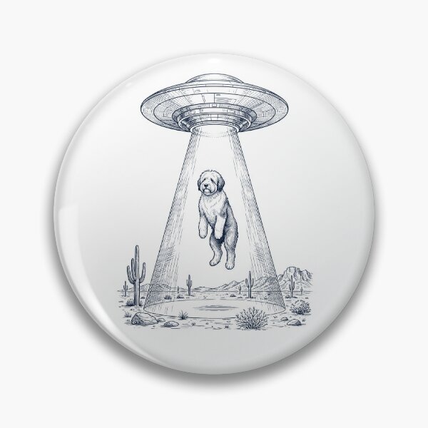 Item preview, Vintage Old English Sheepdog UFO Alien Western Dog Mom Dad Lover designed and sold by TerryConnells.