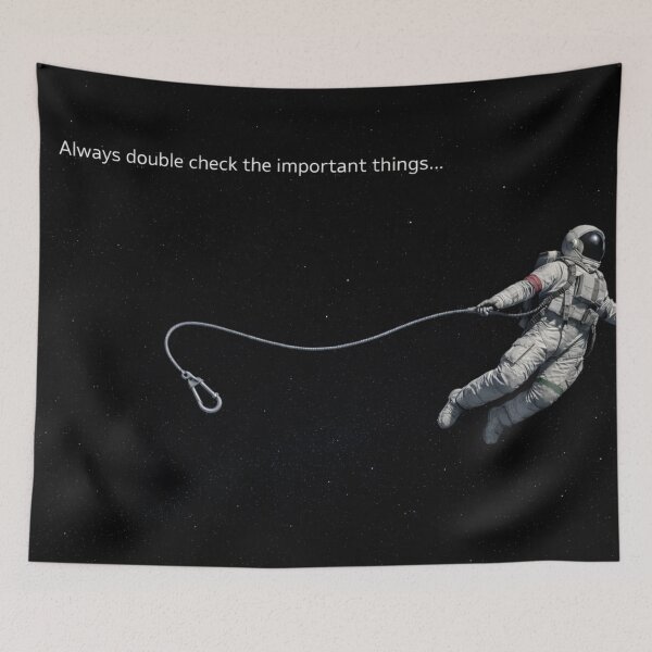 Item preview, Astronaut Untethered Space Dark Humor Art Print designed and sold by Ykvaere.