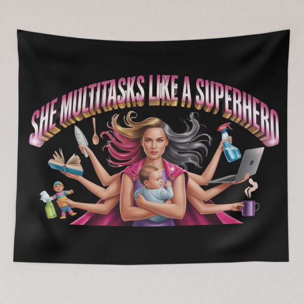 Item preview, She multitask like a superhero - women day design  designed and sold by YourTrendyTees.
