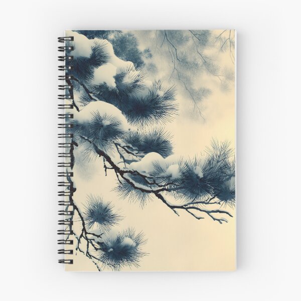Item preview, Snow Pine Branch Wall Art | Japanese Watercolour Print | Dramatic Winter Decor | Indigo and Gold designed and sold by yugenprint.