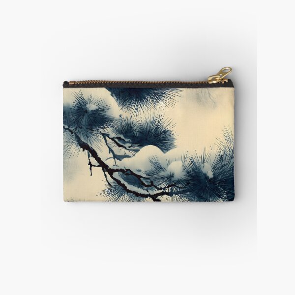 Item preview, Snow Pine Branch Wall Art | Japanese Watercolour Print | Dramatic Winter Decor | Indigo and Gold designed and sold by yugenprint.