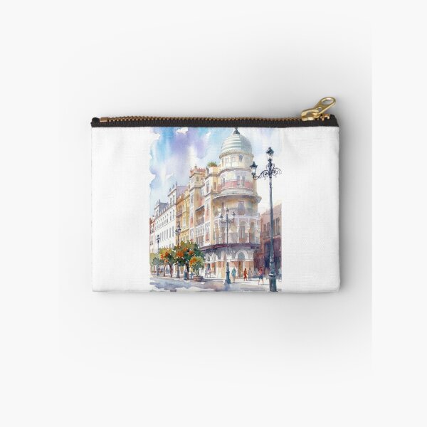 Item preview, Watercolor Painting of Edificio La Adriatica in Seville designed and sold by caracatita75.
