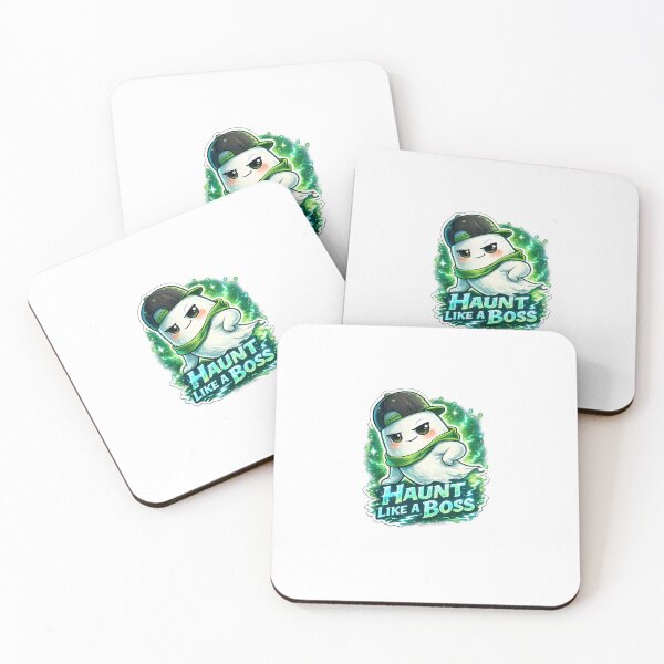 Item preview, Kawaii Ghost “Haunt Like a Boss” Sticker – Cool Smirking Ghost with Backward Cap & Neon Aura designed and sold by SparkVault.