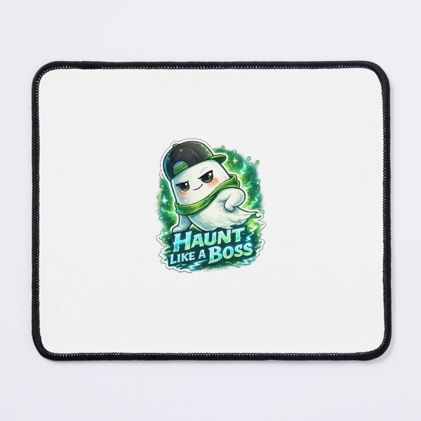Item preview, Kawaii Ghost “Haunt Like a Boss” Sticker – Cool Smirking Ghost with Backward Cap & Neon Aura designed and sold by SparkVault.