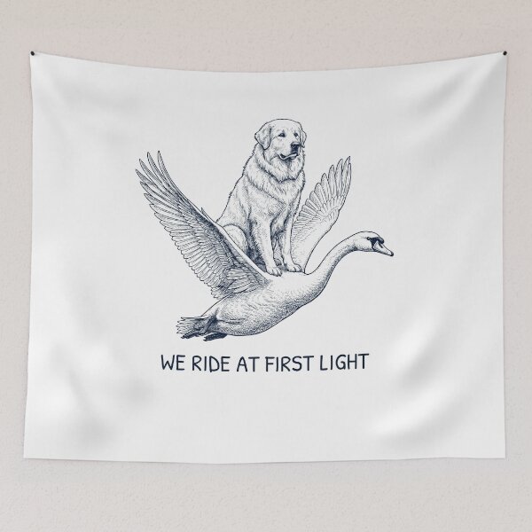 Item preview, We Ride at First Light Funny Great Pyrenees Mute Swan Dog Lover designed and sold by DoodleTortle.