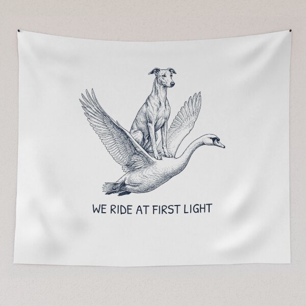 Item preview, We Ride at First Light Funny Greyhound Mute Swan Dog Lover designed and sold by DoodleTortle.