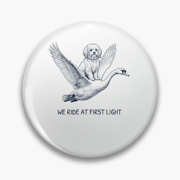 Item preview, We Ride at First Light Funny Maltese Mute Swan Dog Lover designed and sold by DoodleTortle.