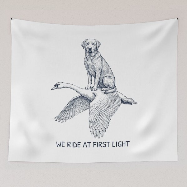 Item preview, We Ride at First Light Funny Labrador Retriever Mute Swan Dog Lover designed and sold by DoodleTortle.