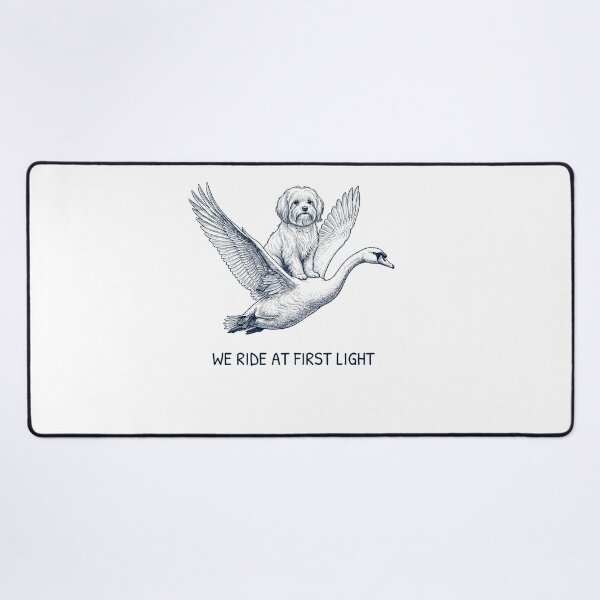 Item preview, We Ride at First Light Funny Maltese Mute Swan Dog Lover designed and sold by DoodleTortle.