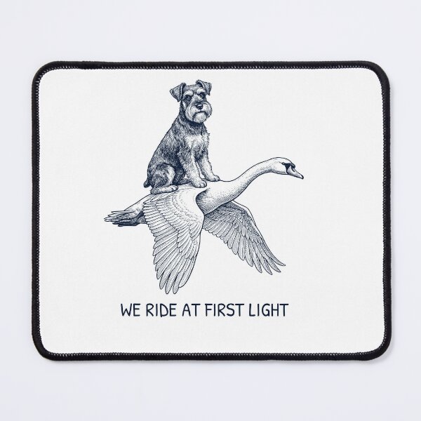Item preview, We Ride at First Light Funny Miniature Schnauzer Mute Swan Dog Lover designed and sold by DoodleTortle.