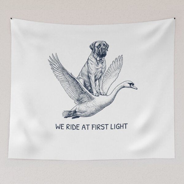 Item preview, We Ride at First Light Funny Mastiff Mute Swan Dog Lover designed and sold by DoodleTortle.