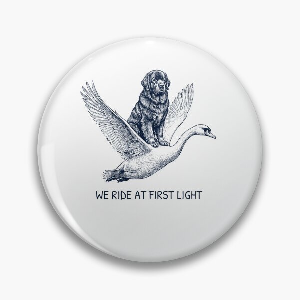Item preview, We Ride at First Light Funny Newfoundland Mute Swan Dog Lover designed and sold by DoodleTortle.