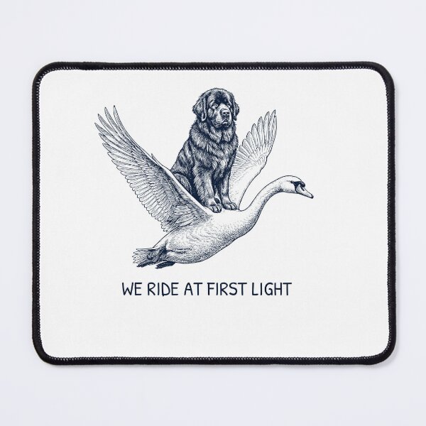 Item preview, We Ride at First Light Funny Newfoundland Mute Swan Dog Lover designed and sold by DoodleTortle.