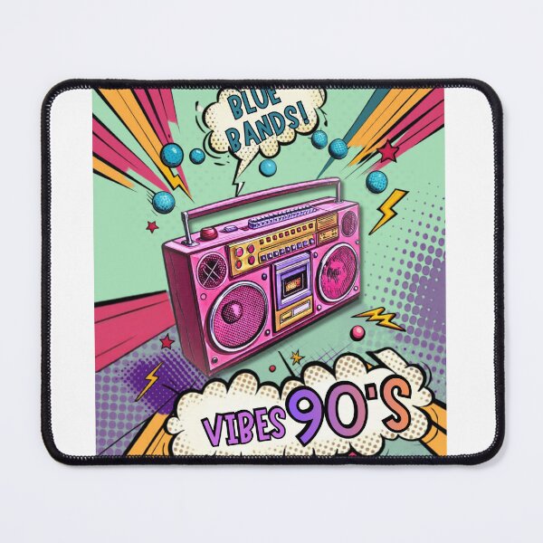 Item preview, Retro 90s Vibes Boombox Pop Art - Colorful Blue Bands Music Player designed and sold by crystalar95.