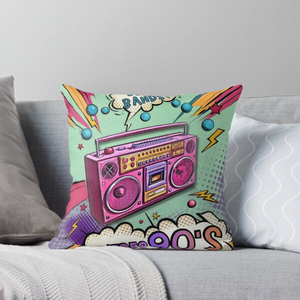 Item preview, ​Retro 90s Vibes Boombox Pop Art - Colorful Blue Bands Music Player designed and sold by crystalar95.