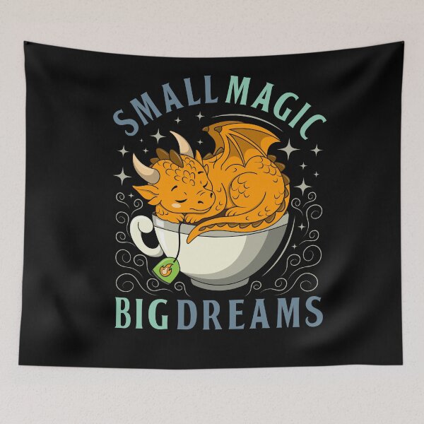 Item preview, Small Magic Big Dreams – Cute Baby Dragon Sleep on Tea Cup Fantasy Aesthetic designed and sold by DREEMBLOOM Designs.