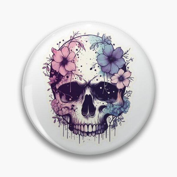 Item preview, Galaxy Drip Skull Sticker — Cosmic Gothic Floral Art | Melting Skull Watercolor Decal designed and sold by GeekStickerLab.