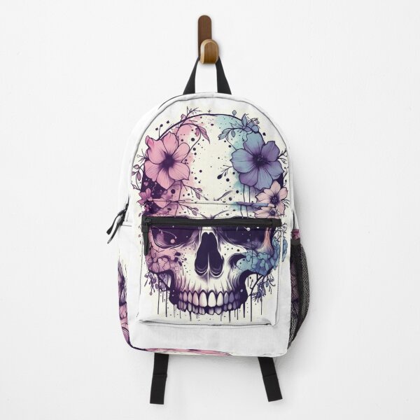 Item preview, Galaxy Drip Skull Sticker — Cosmic Gothic Floral Art | Melting Skull Watercolor Decal designed and sold by GeekStickerLab.
