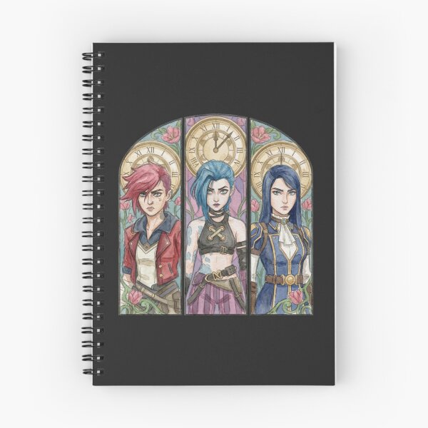 Item preview, Arcane Watercolor Drawing: Vi, Jinx & Caitlyn Stained Glass Art designed and sold by Brudy-R.