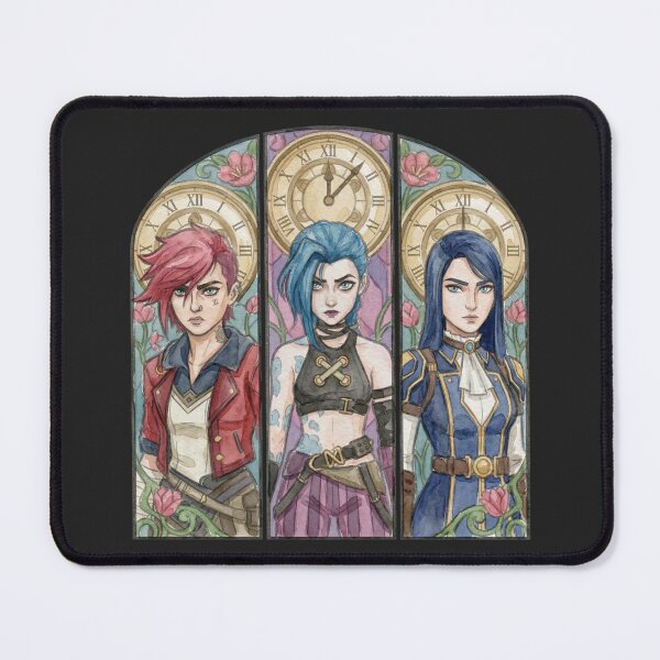 Item preview, Arcane Watercolor Drawing: Vi, Jinx & Caitlyn Stained Glass Art designed and sold by Brudy-R.