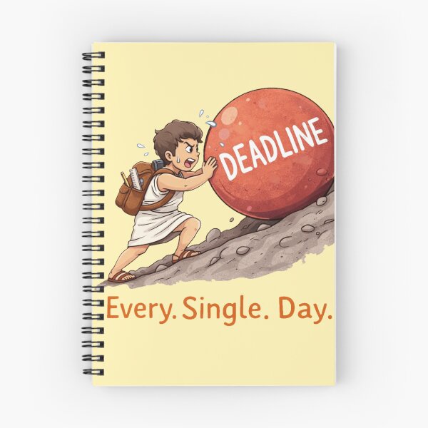Item preview, Funny Sisyphus Student Meme Pushing Deadline Every Single Day designed and sold by MythoWorldddd.