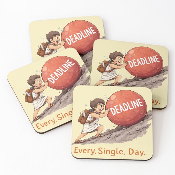 Item preview, Funny Sisyphus Student Meme Pushing Deadline Every Single Day designed and sold by MythoWorldddd.