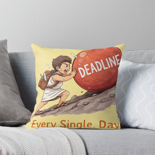 Item preview, Funny Sisyphus Student Meme Pushing Deadline Every Single Day designed and sold by MythoWorldddd.