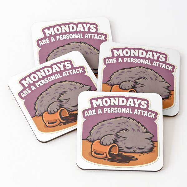 Item preview, Mondays Are A Personal Attack Funny Cat Gift Sticker designed and sold by Gentlestate.