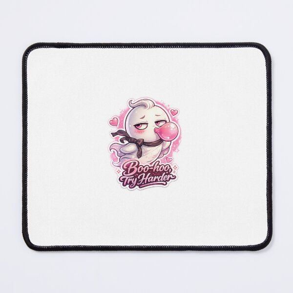 Item preview, Sassy Cute Ghost Bubblegum Sticker – “Boo-hoo, Try Harder” Attitude Ghost with Pink Glow designed and sold by SparkVault.