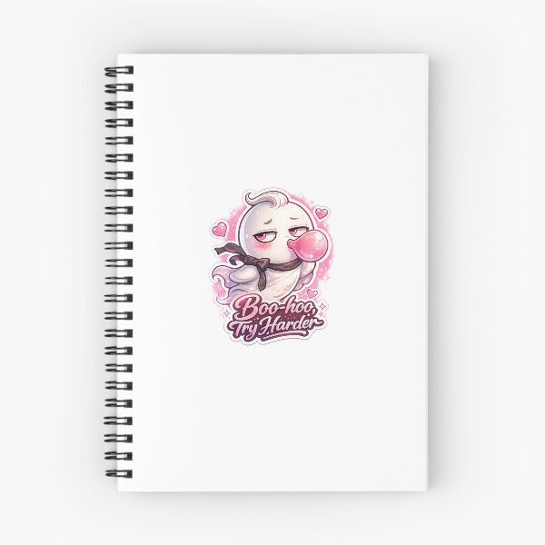 Item preview, Sassy Cute Ghost Bubblegum Sticker – “Boo-hoo, Try Harder” Attitude Ghost with Pink Glow designed and sold by SparkVault.