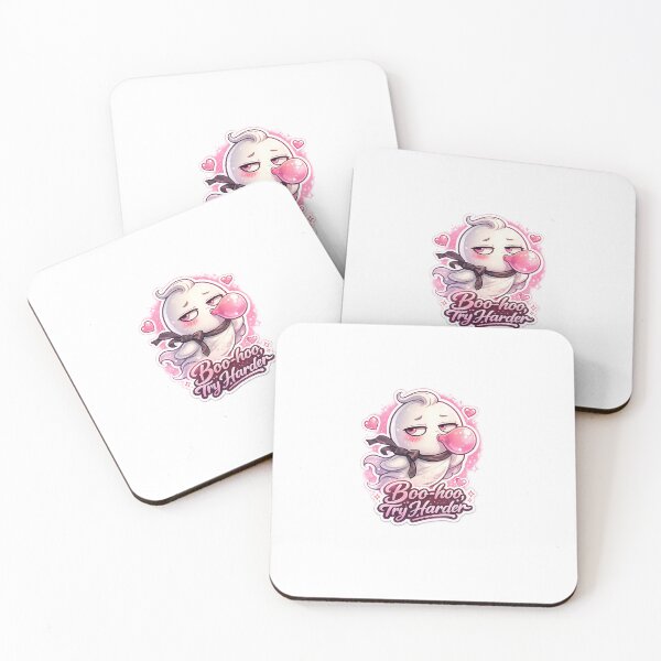 Item preview, Sassy Cute Ghost Bubblegum Sticker – “Boo-hoo, Try Harder” Attitude Ghost with Pink Glow designed and sold by SparkVault.