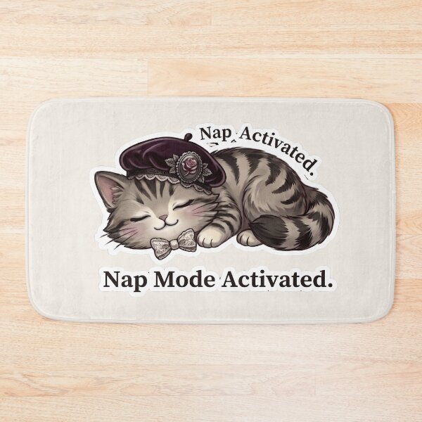 Item preview, Nap Mode Activated Cute Sleeping Cat designed and sold by Serene Whiskers.