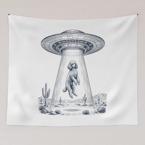 Item preview, Vintage Poodle UFO Alien Western Dog Mom Dad Lover designed and sold by TerryConnells.