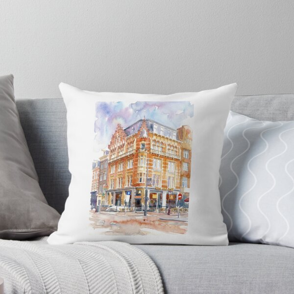 Item preview, Hotel Rembrandt Square in Amsterdam Watercolor Cityscape designed and sold by caracatita75.