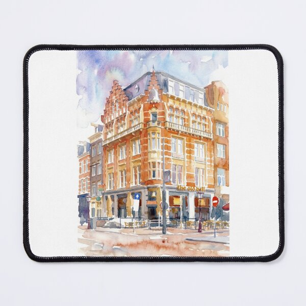 Item preview, Hotel Rembrandt Square in Amsterdam Watercolor Cityscape designed and sold by caracatita75.