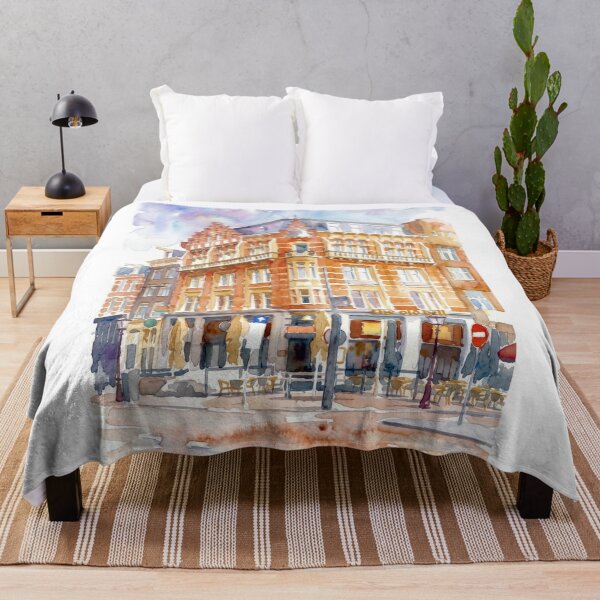 Item preview, Hotel Rembrandt Square in Amsterdam Watercolor Cityscape designed and sold by caracatita75.