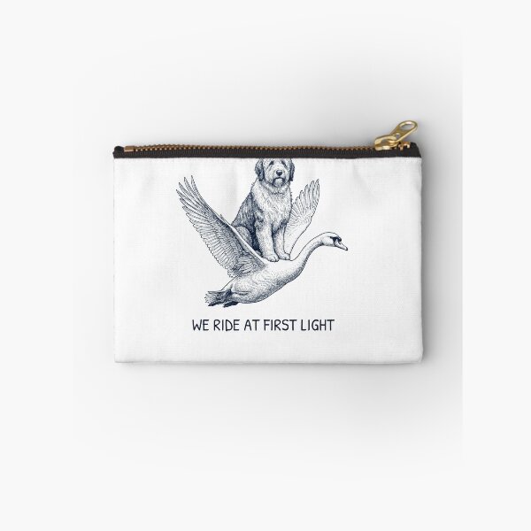 Item preview, We Ride at First Light Funny Old English Sheepdog Mute Swan Dog Lover designed and sold by DoodleTortle.