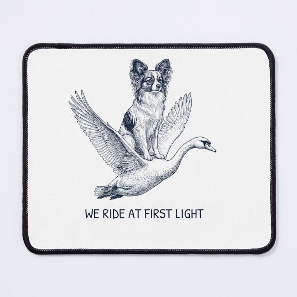 Item preview, We Ride at First Light Funny Papillon Mute Swan Dog Lover designed and sold by DoodleTortle.