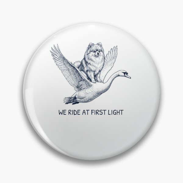 Item preview, We Ride at First Light Funny Pomeranian Mute Swan Dog Lover designed and sold by DoodleTortle.